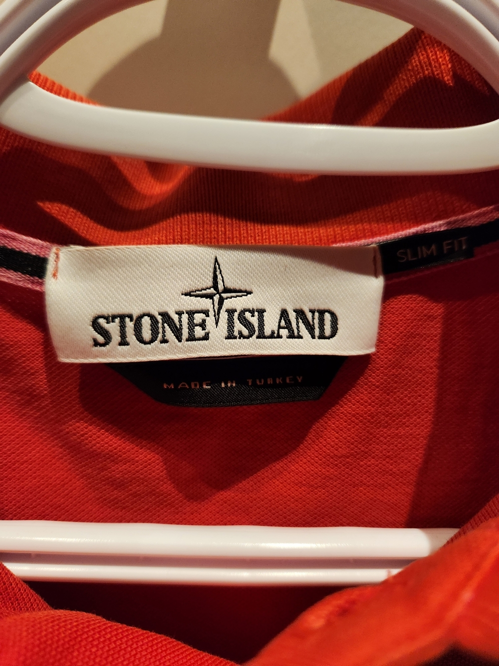 Stone Island Coral Red Short-Sleeve Polo - Picture 2 of 4